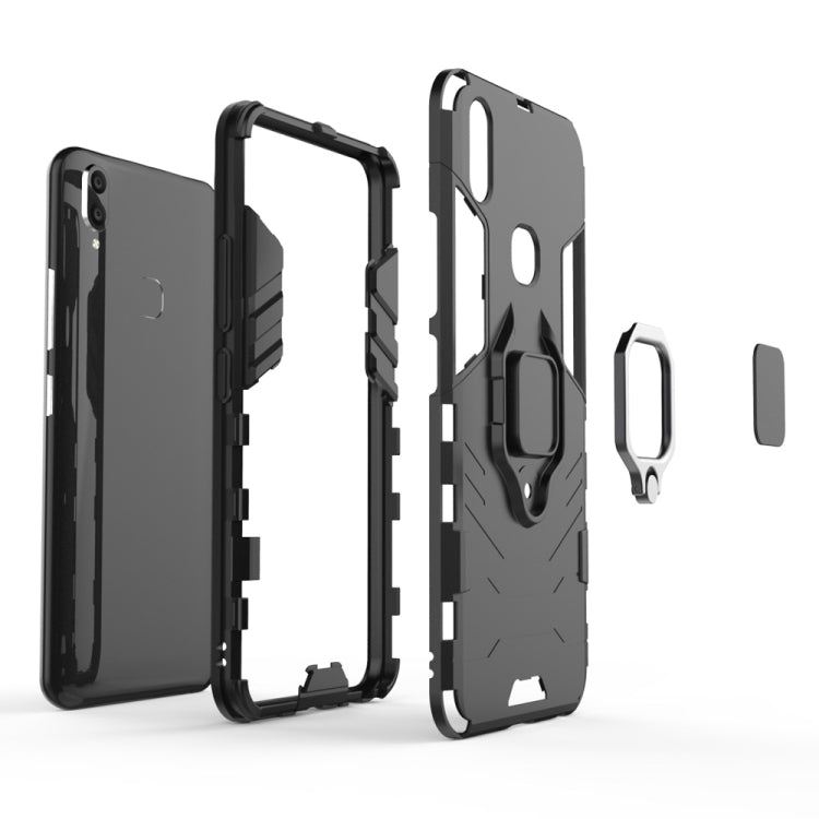 適用於vivo V9 黑豹PC + TPU磁吸指環支架防摔保護殼