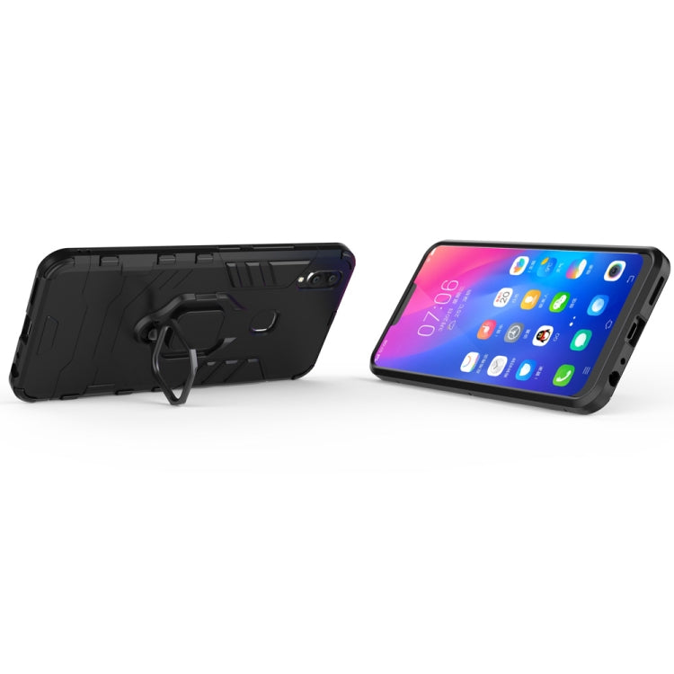 適用於vivo V9 黑豹PC + TPU磁吸指環支架防摔保護殼