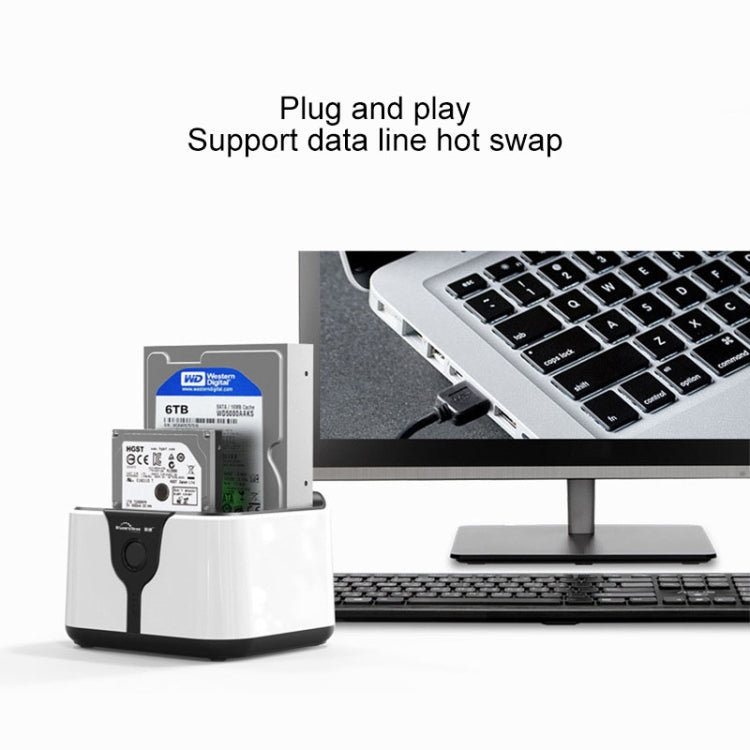 藍碩 2.5/3.5寸雙盤位硬盤底座 USB3.0 SATA串口通用硬盤座