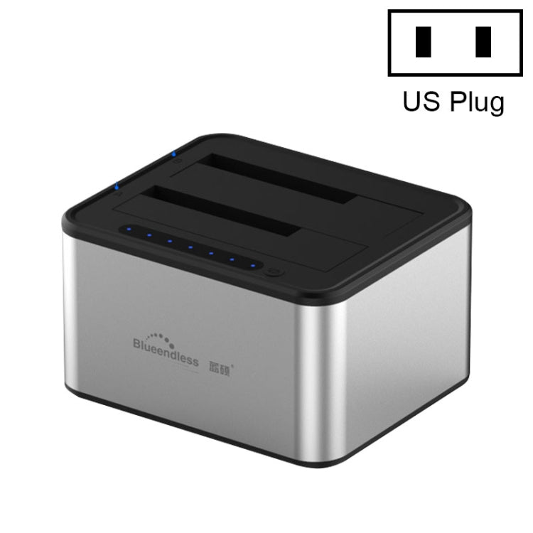 藍碩 2.5/3.5寸通用硬盤底座 USB3.0 SATA串口雙硬盤脫機拷貝硬盤盒