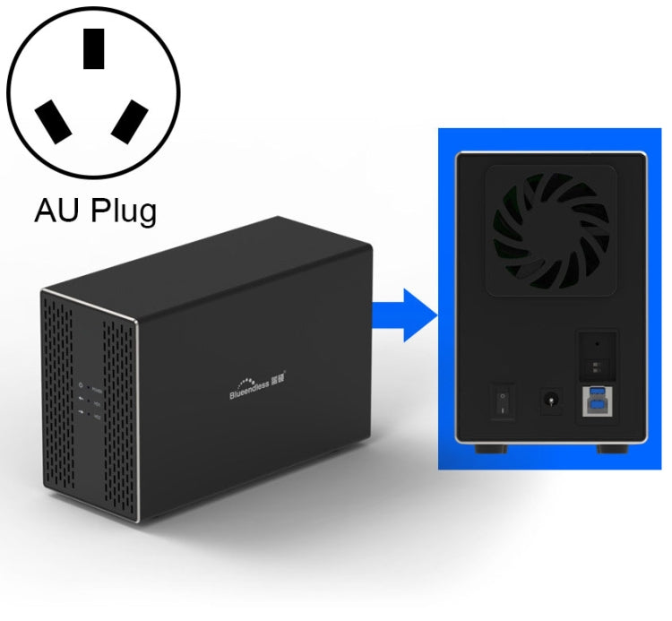 藍碩 USB-B接口 雙盤位RAID組合陣列 3.5寸移動硬盤盒