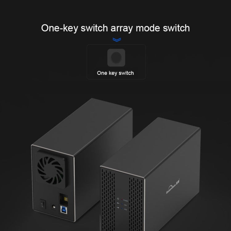藍碩 USB-B接口 雙盤位RAID組合陣列 3.5寸移動硬盤盒