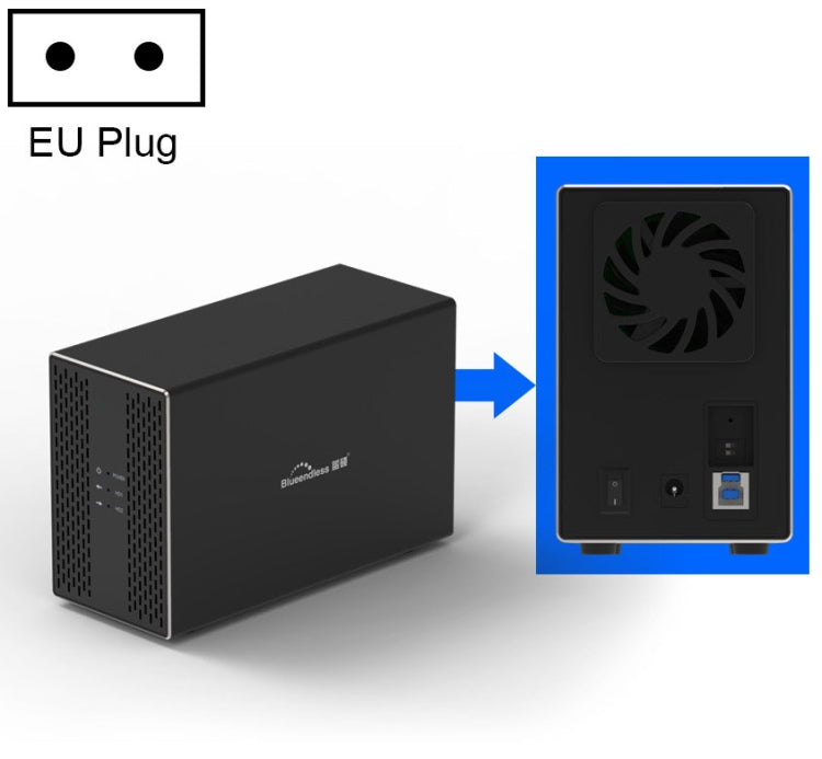 藍碩 USB-B接口 雙盤位RAID組合陣列 3.5寸移動硬盤盒