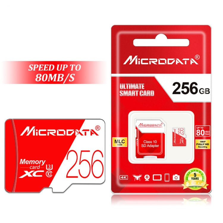 MICRODATA 256GB 高速U3紅白TF存儲卡