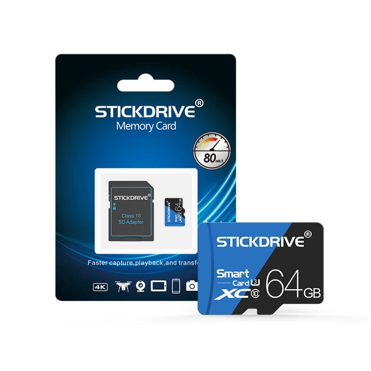 STICKDRIVE 64GB 高速U3藍黑TF存儲卡
