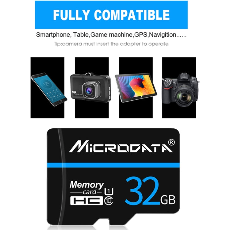 MICRODATA 32GB U1藍杠黑TF存儲卡, 32GB