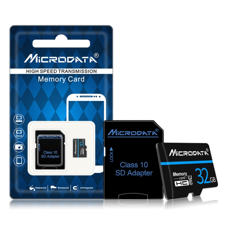 MICRODATA 32GB U1藍杠黑TF存儲卡, 32GB