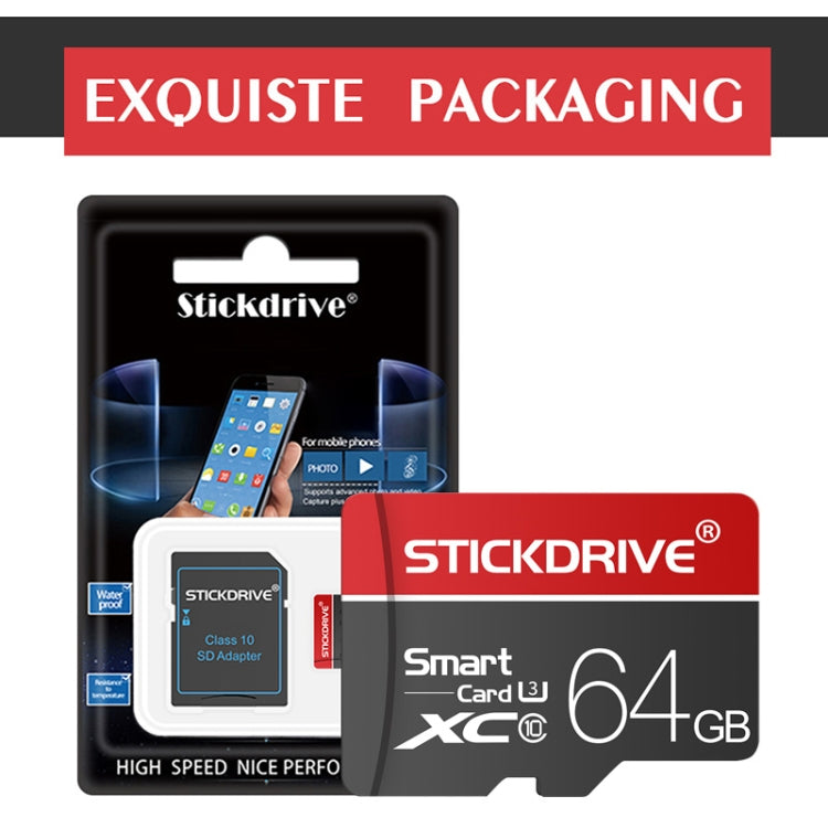 STICKDRIVE 64GB U3白杠紅黑TF存儲卡