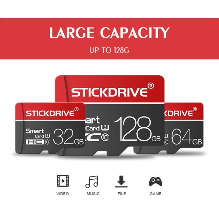STICKDRIVE 128GB U3白杠紅黑TF存儲卡