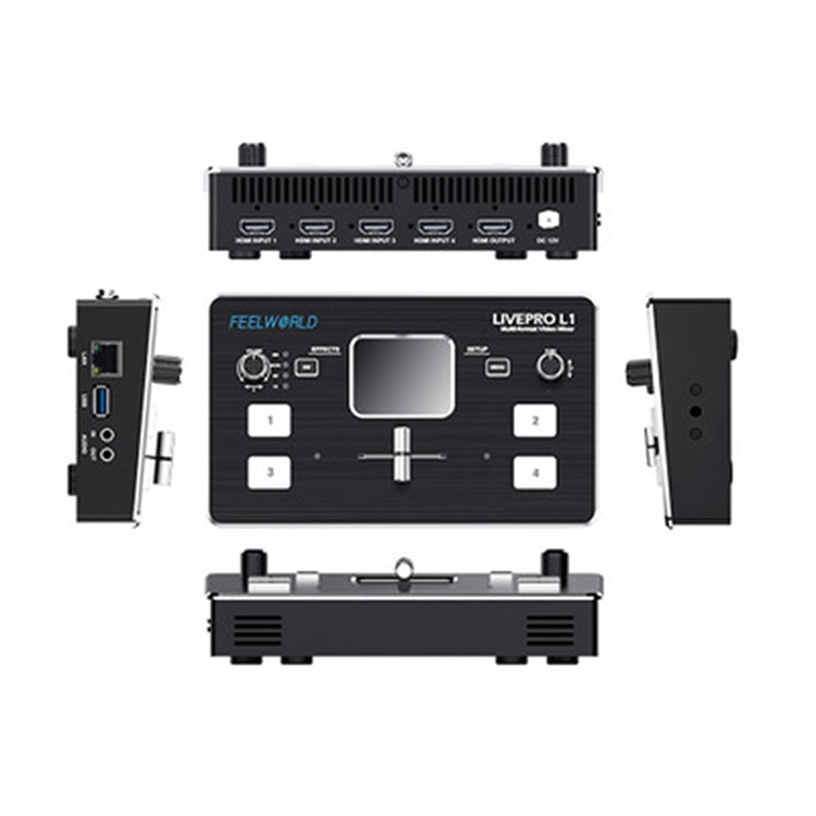 FEELWORLD LIVEPRO L1 多機位現場製作媒體直播4通道現場製作切換台 帶2.0英寸TFT屏