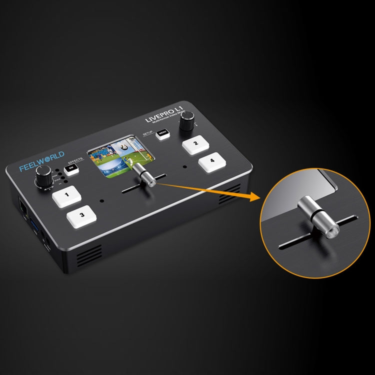 FEELWORLD LIVEPRO L1 多機位現場製作媒體直播4通道現場製作切換台 帶2.0英寸TFT屏