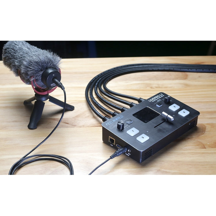 FEELWORLD LIVEPRO L1 多機位現場製作媒體直播4通道現場製作切換台 帶2.0英寸TFT屏