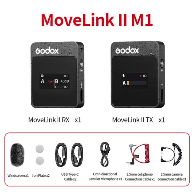 Godox MoveLink II M1 2.4GHz無線麥克風系統組合  , MoveLink II M1
