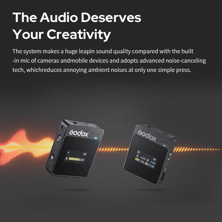 Godox MoveLink II M2 2.4GHz無線麥克風系統組合 帶 2 個發射器和1 個接收器 , MoveLink II M2