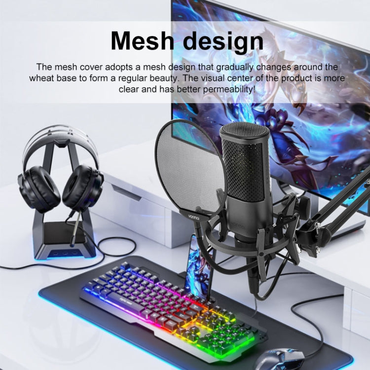 突音 X2 主動降噪心型指向電容式錄音麥克風套裝帶防噴網&懸臂支架&1.7m 3.5mm接口線