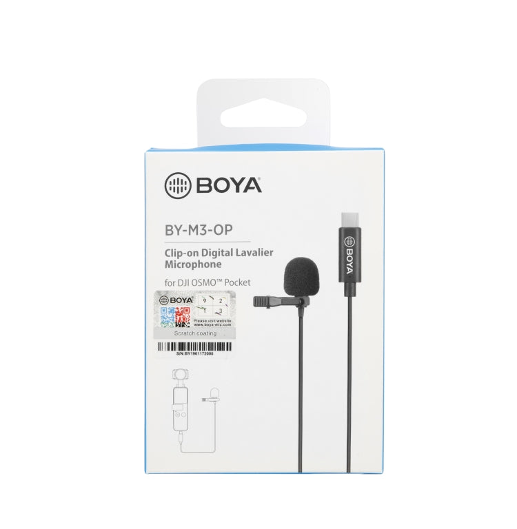BOYA BY-M3-OP 適用於DJI OSMO Pocket口袋雲台靈眸 夾式数字領夾式麥克風