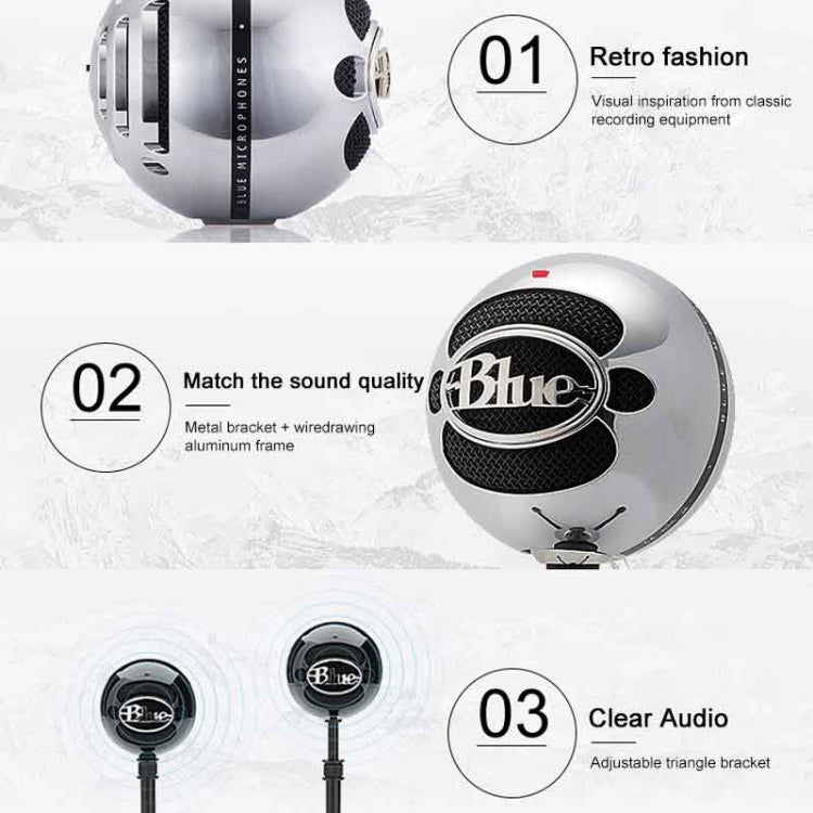 Logitech羅技 Blue Snowball-ice USB直插電容話筒主播錄音麥克風