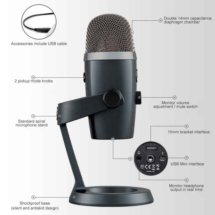 Logitech羅技 Blue Yeti Nano 電容数字麥克風USB直播話筒