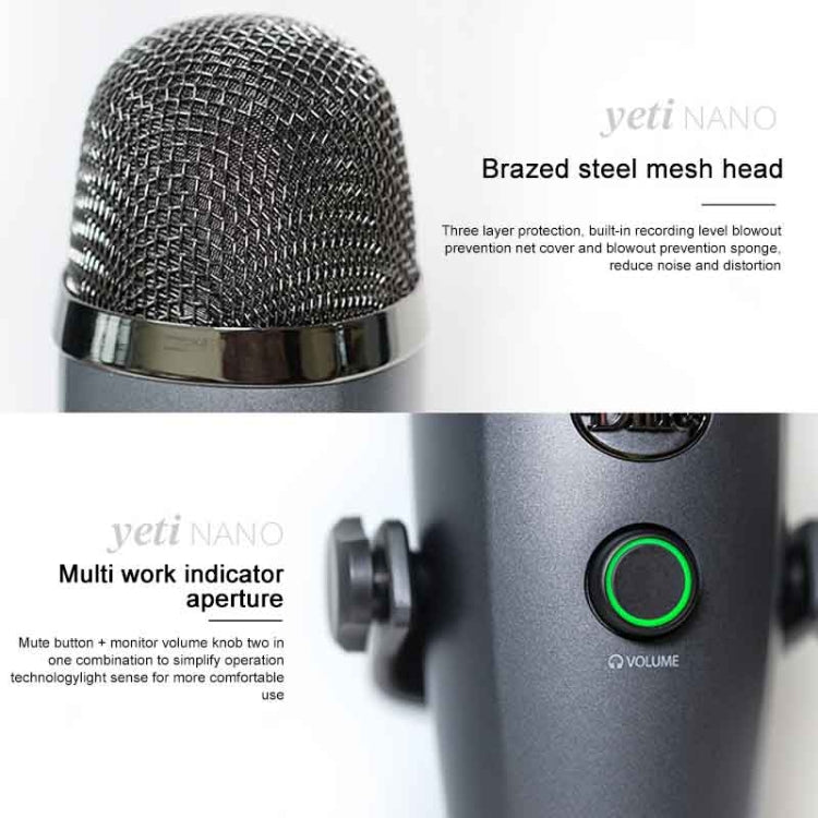 Logitech羅技 Blue Yeti Nano 電容数字麥克風USB直播話筒