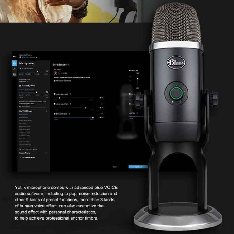 Logitech羅技 Blue Yeti X 電容麥克風USB錄音直播話筒
