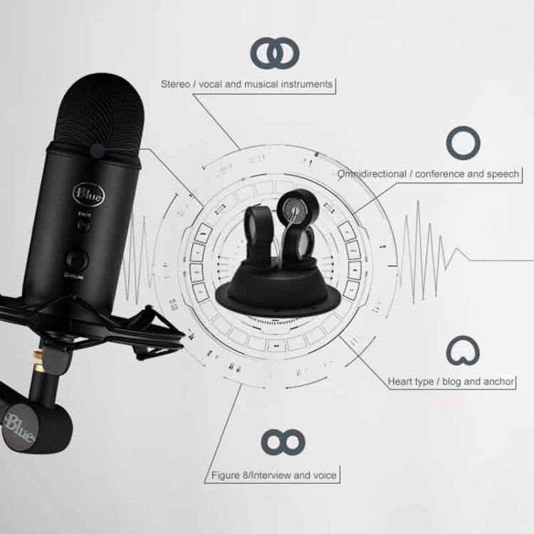 Logitech羅技 Blue Yeticaster USB麥克風+防震架+夾式懸臂支架直播套件