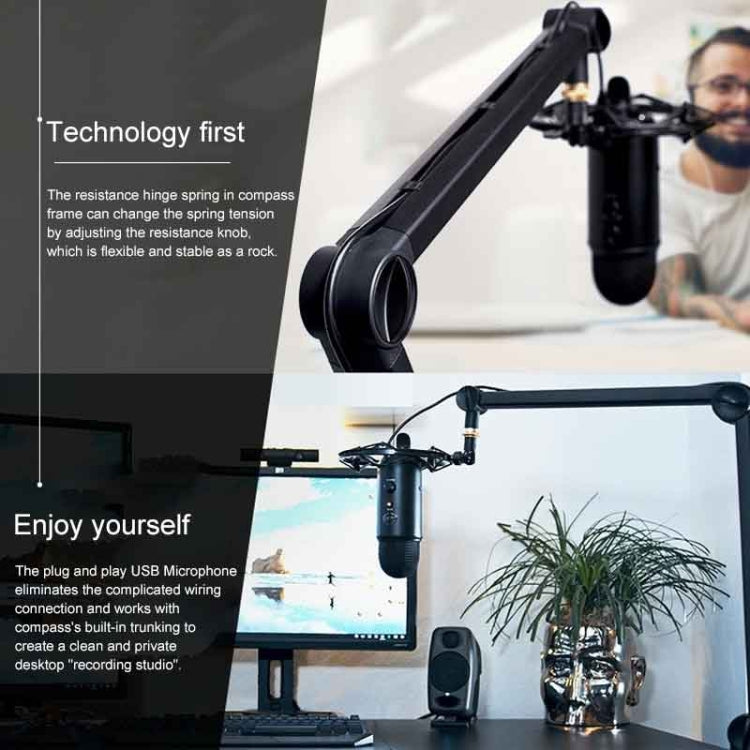 Logitech羅技 Blue Yeticaster USB麥克風+防震架+夾式懸臂支架直播套件