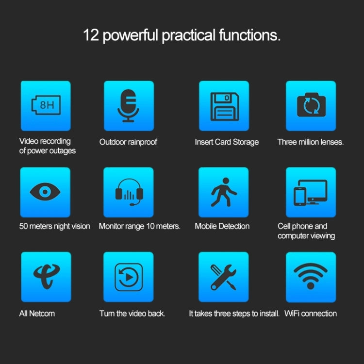 J-06紅外版無線攝像機 100萬像素 支持紅外夜視/移動偵測/TF卡紅外距離: 50m
