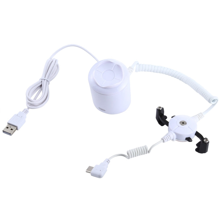 A22卡爪 適用於 Type-C接口手機 圓柱形手機充電防盜展示架/報警器，紅外線遙控解鎖