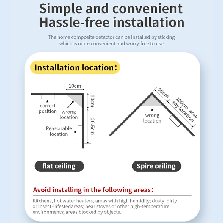 XY-S510COM 2合1 一氧化碳煙霧複合型報警探測器 不帶電池
