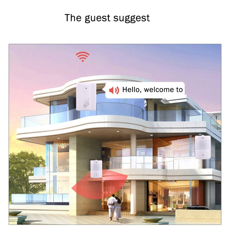 YF-0156  分體式感應門鈴 紅外人體感應探測器 一拖二無線門鈴迎賓器報警器