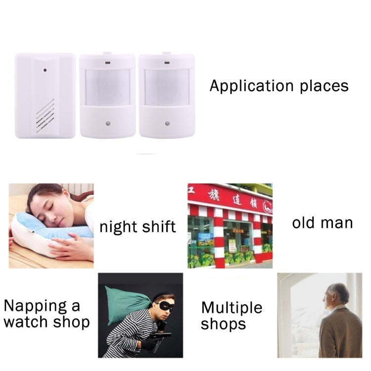 YF-0156  分體式感應門鈴 紅外人體感應探測器 一拖二無線門鈴迎賓器報警器