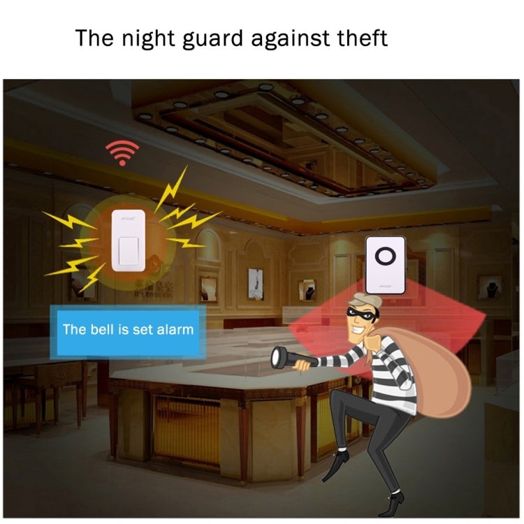 AITENG V018G 防水無電池無線門鈴 130m接收距離 美規