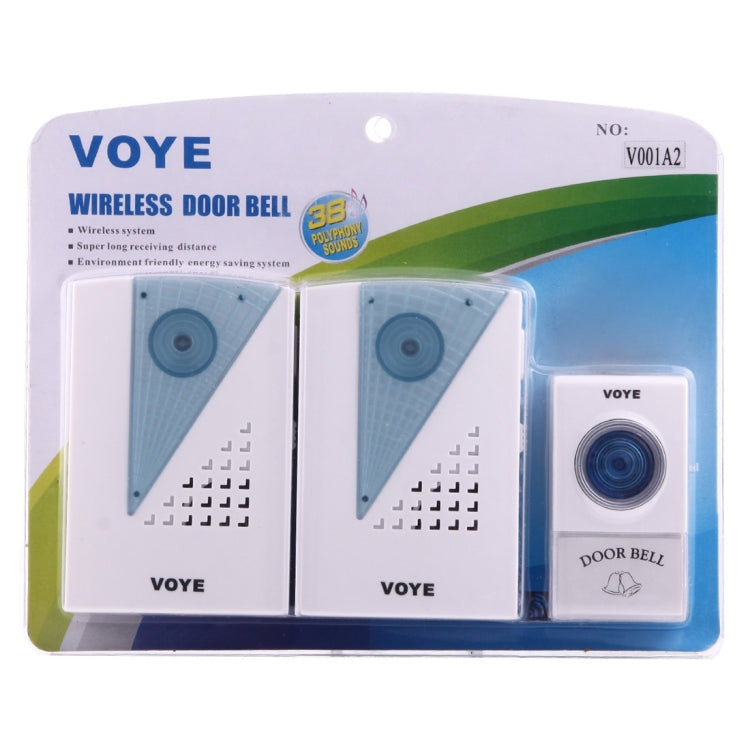 VOYE V001A2 家居智能音樂門鈴帶燈 雙接收器