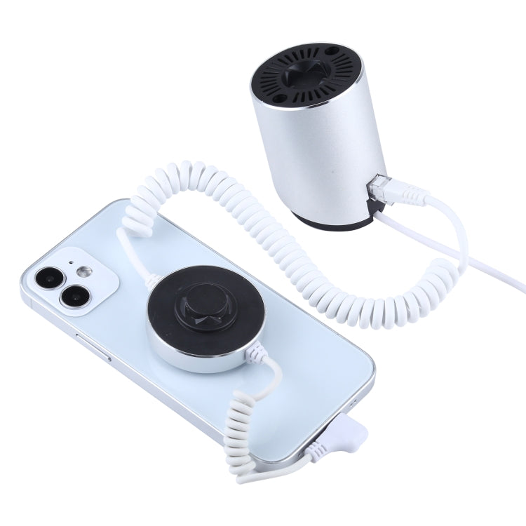 A21 鋁殼圓柱形手機磁吸防盜展示架/報警器,  8pin接口 適用於蘋果設備