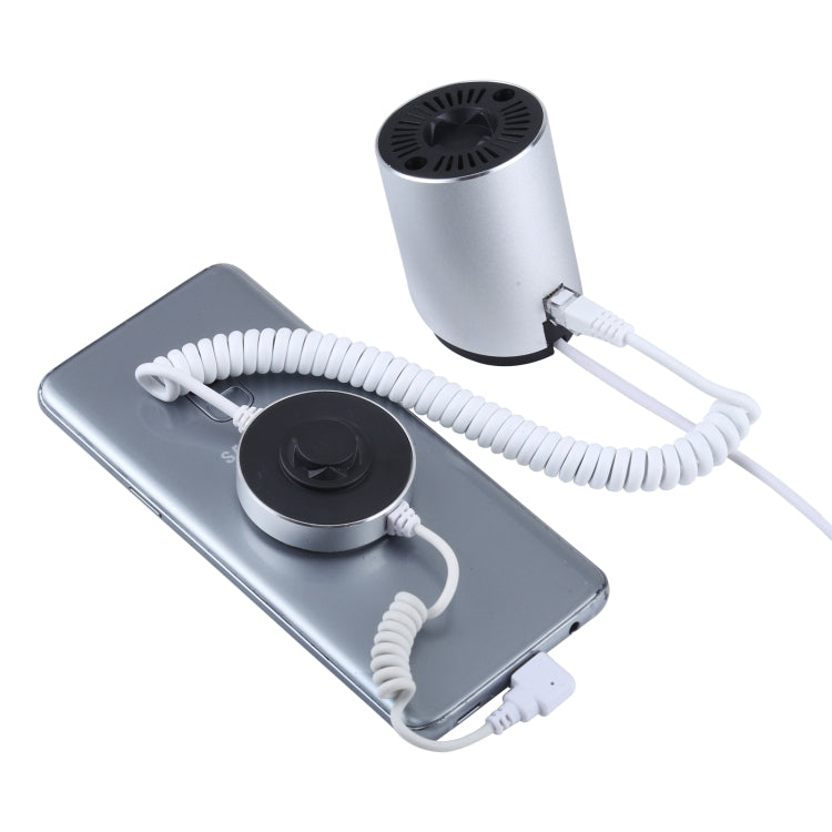 A21 鋁殼圓柱形手機磁吸防盜展示架/報警器,  Type-C接口 適用於三星/華為/小米設備