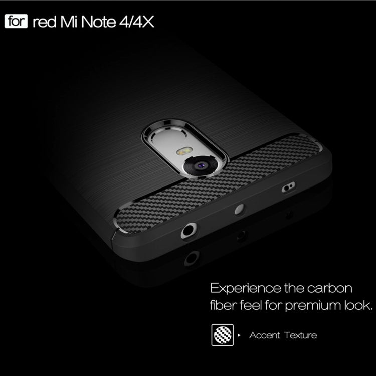 適用於小米紅米note 4X  拉絲碳纖維防摔TPU保護殼