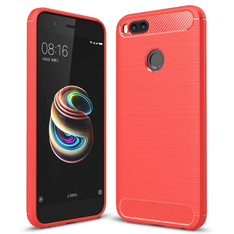 適用於小米5X 碳纖維TPU拉絲紋防摔保護后殼