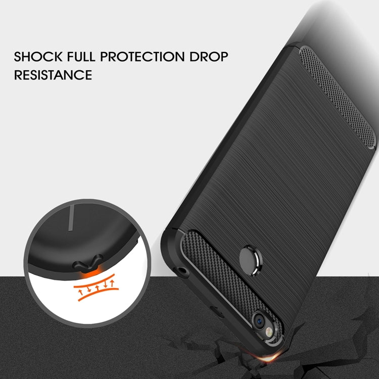 適用於紅米 4X 拉絲碳纖維防摔TPU手機保護殼