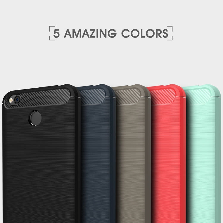 適用於紅米 4X 拉絲碳纖維防摔TPU手機保護殼