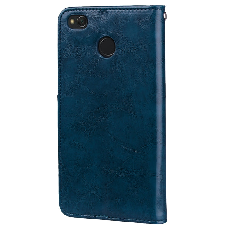 適用於小米紅米 4X 商務型 油蠟紋 左右開皮套 帶支架 卡槽 錢包