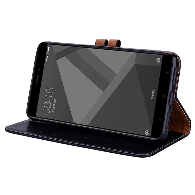 適用於小米紅米 Note 4X 商務型 油蠟紋 左右開皮套 帶支架 卡槽 錢包