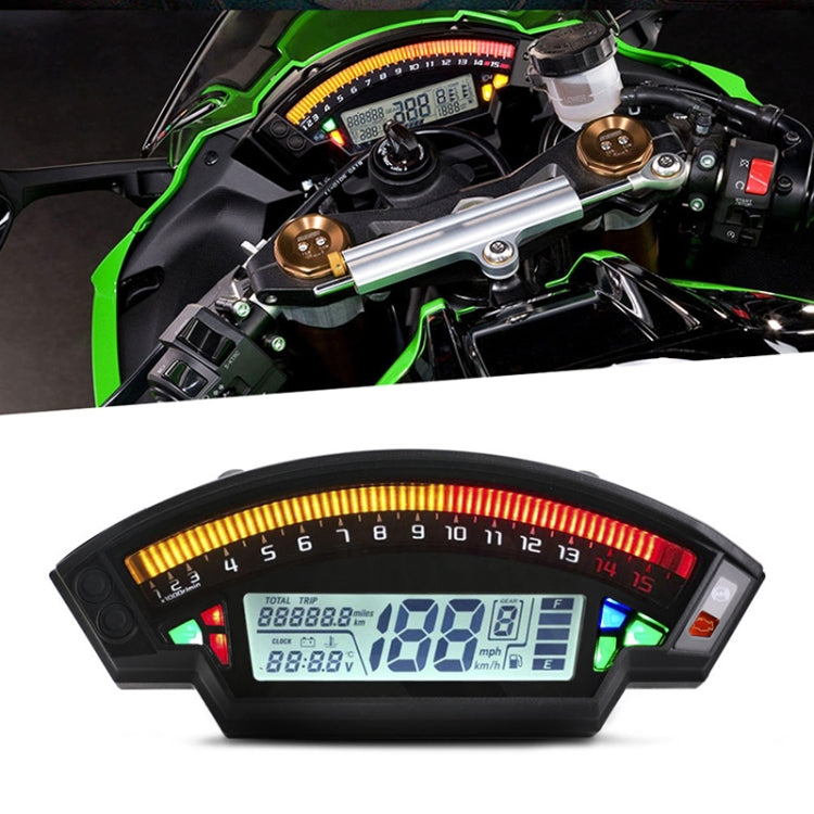 Speedpark 摩托車LCD显示屏6擋液晶彩色儀錶里程錶速度表 適用於1,2,4缸摩托車