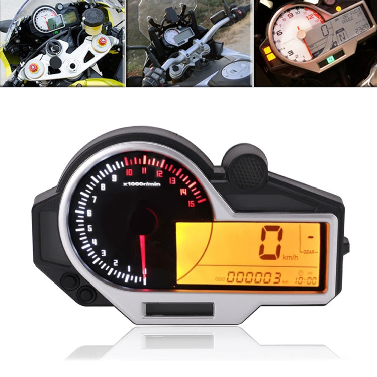 Speedpark 摩托車通用儀錶七彩LED液晶N1-6檔車速表裡程錶轉速表