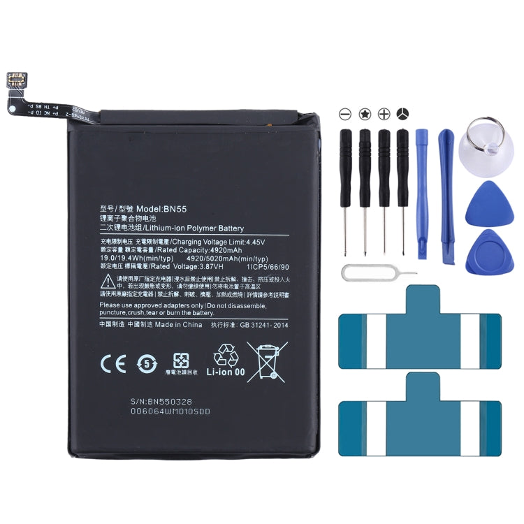適用於 小米 Redmi Note 9S/Redmi Note 9 Pro Max/Redmi Note 9 Pro India 鋰離子聚合物電池 BN55
