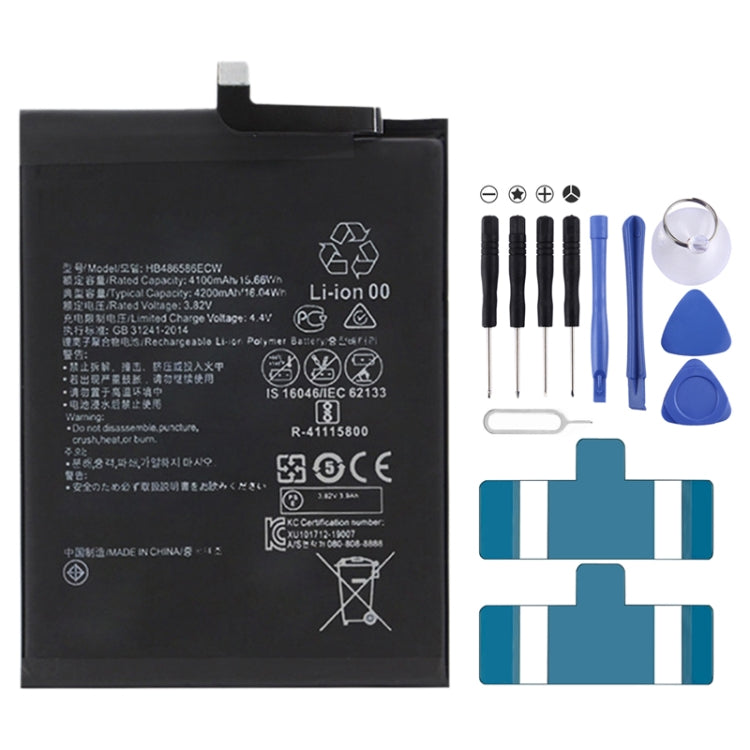 適用於 華為 Mate 30 / Mate 30 Pro / Nova 6 / Nova 6 SE / Honor View 30 / Nova 7i / P40 Lite 4G 鋰離子聚合物電池 4200mAh HB486586ECW