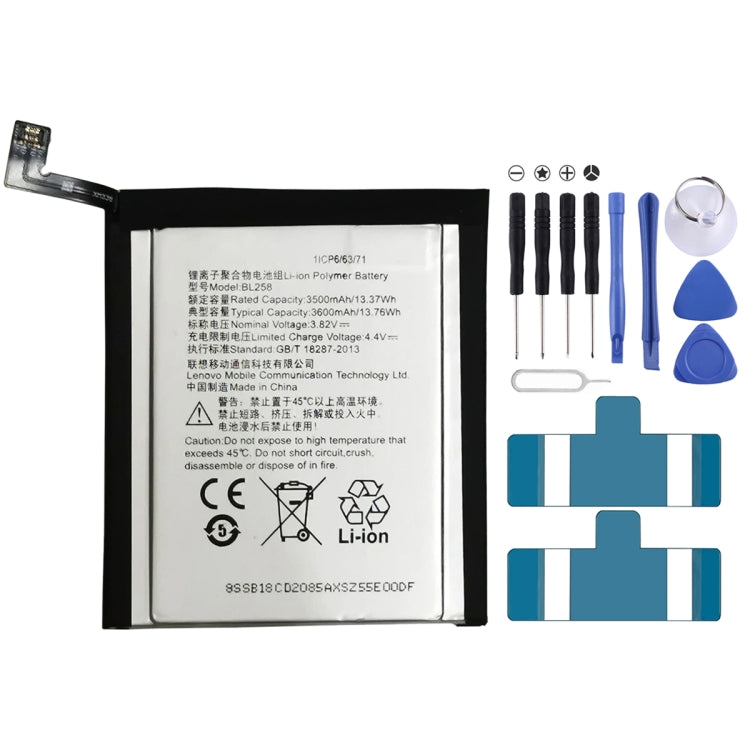 適用於Lenovo Vibe X3 鋰離子聚合物電池 3500mAh BL258