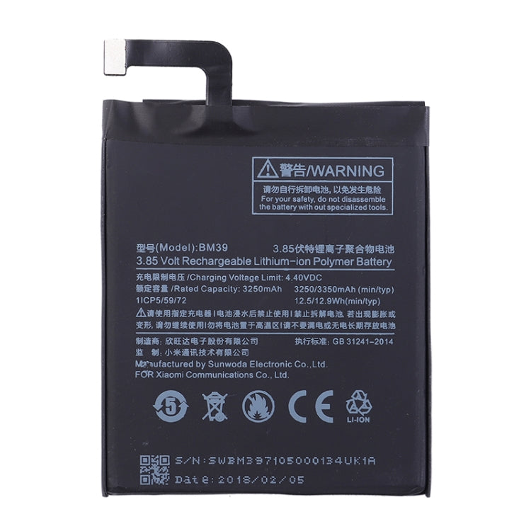 BM39 適用於小米 Mi 6 3250mAh 鋰離子聚合物電池