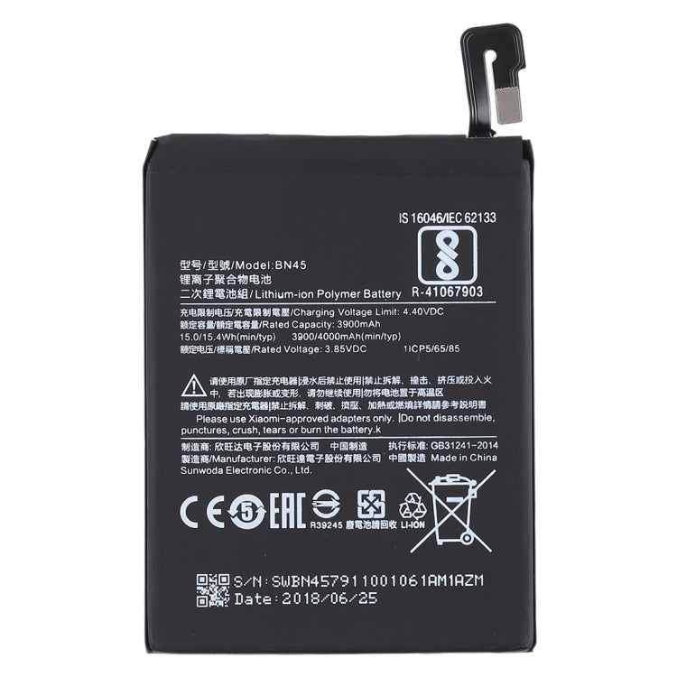 適用於小米 Redmi Note 5 3900mAh 鋰離子聚合物電池 BN45