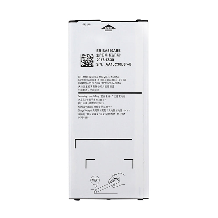 適用於三星 Galaxy A5 , A510F, A510F/DS, A510FD, A510M, A510M/DS, A510Y/DS, A5100 2900mAh 可充鋰離子電池 EB-BA510ABE