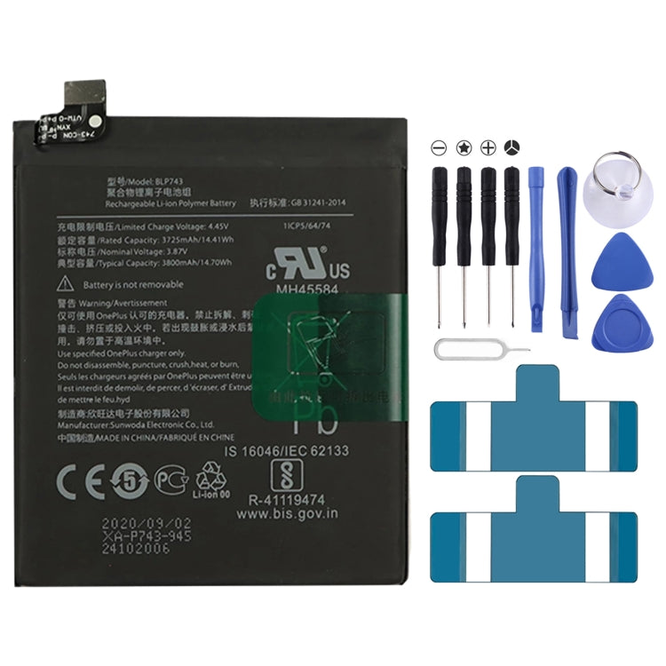 適用於OnePlus 7T 3800mAH 鋰離子聚合物電池 BLP743